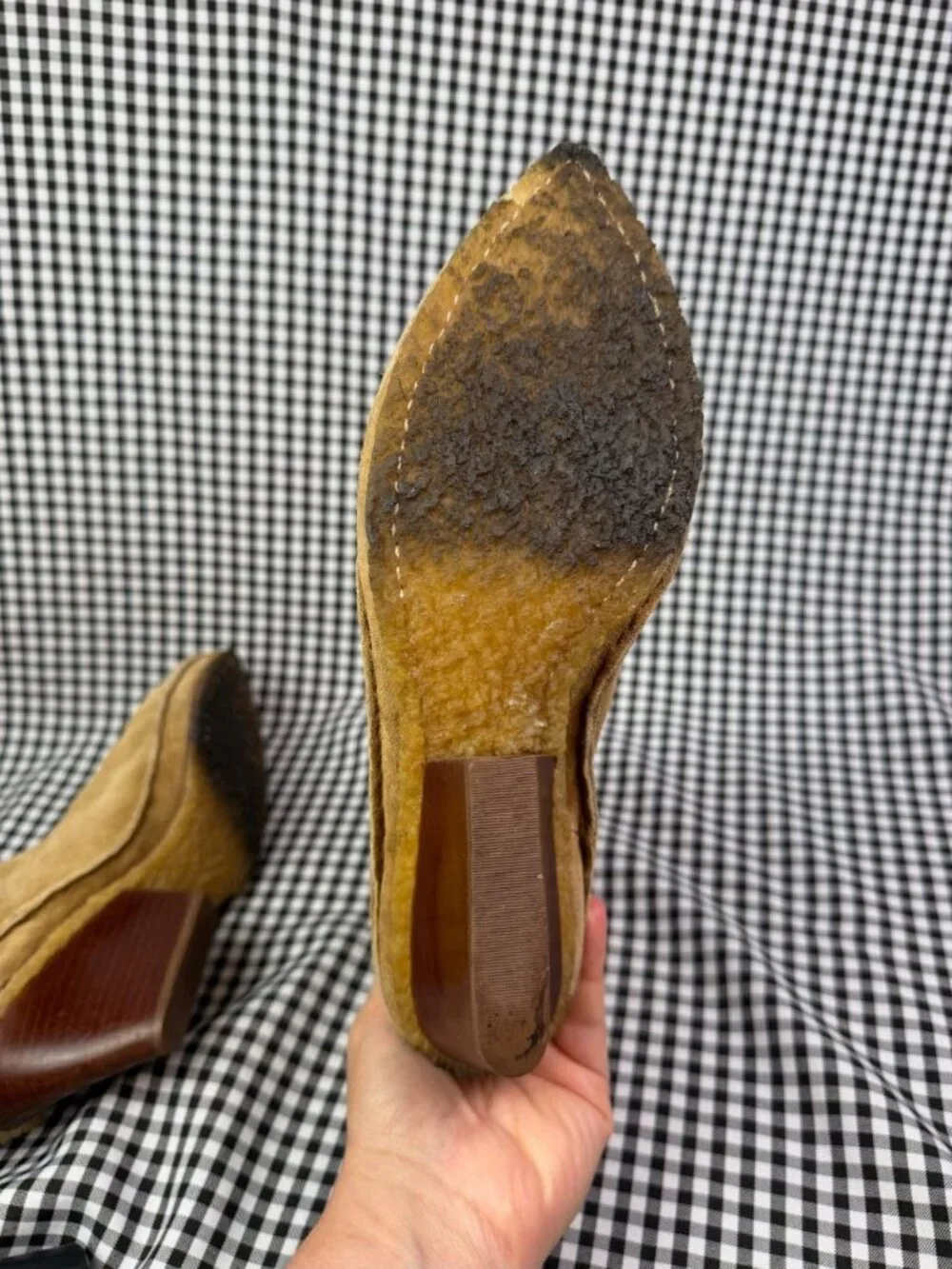 Tory Burch Lila Western Ankle Boots Womens 8.5 Brown Suede Heel Designer Rustic